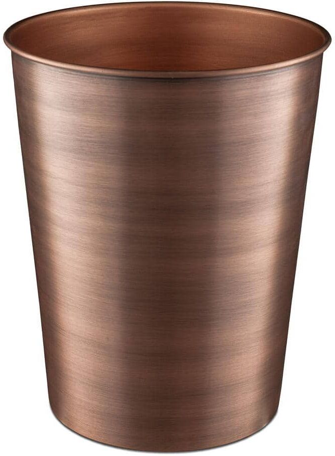 Monarch Abode Monarch Metal Wastebasket Trash Can, Bathroom Decor, Antique Copper Finish