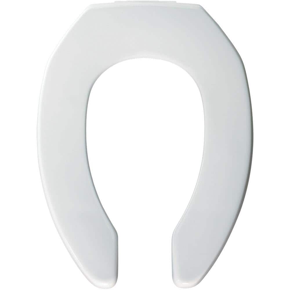 BEMIS Medic-Aid Raised 3" Elongated Commercial Plastic Open Front with Cover Toilet Seat in White Never Loosens