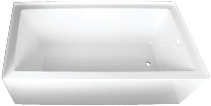 Kingston Aqua Eden Sarah 66 in. Acrylic Right-Hand Drain Rectangular Alcove Bathtub in White