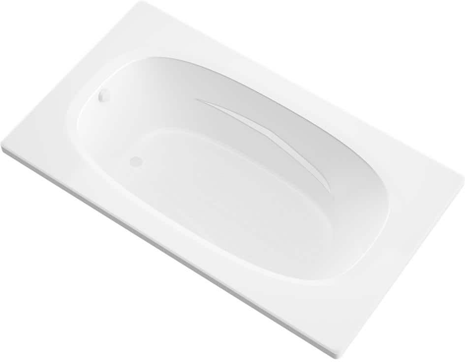 Universal Tubs Tiger's Eye 5.5 ft. Acrylic Center Drain Rectangular Drop-in Non-Whirlpool Bathtub in White