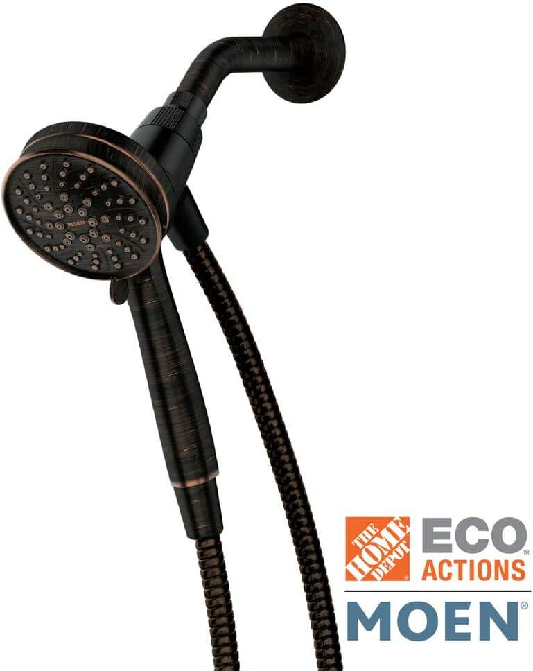 MOEN Attract with Magnetix 6-Spray Single Wall Mount 3.75 in Handheld Adjustable Shower Head in Mediterranean Bronze