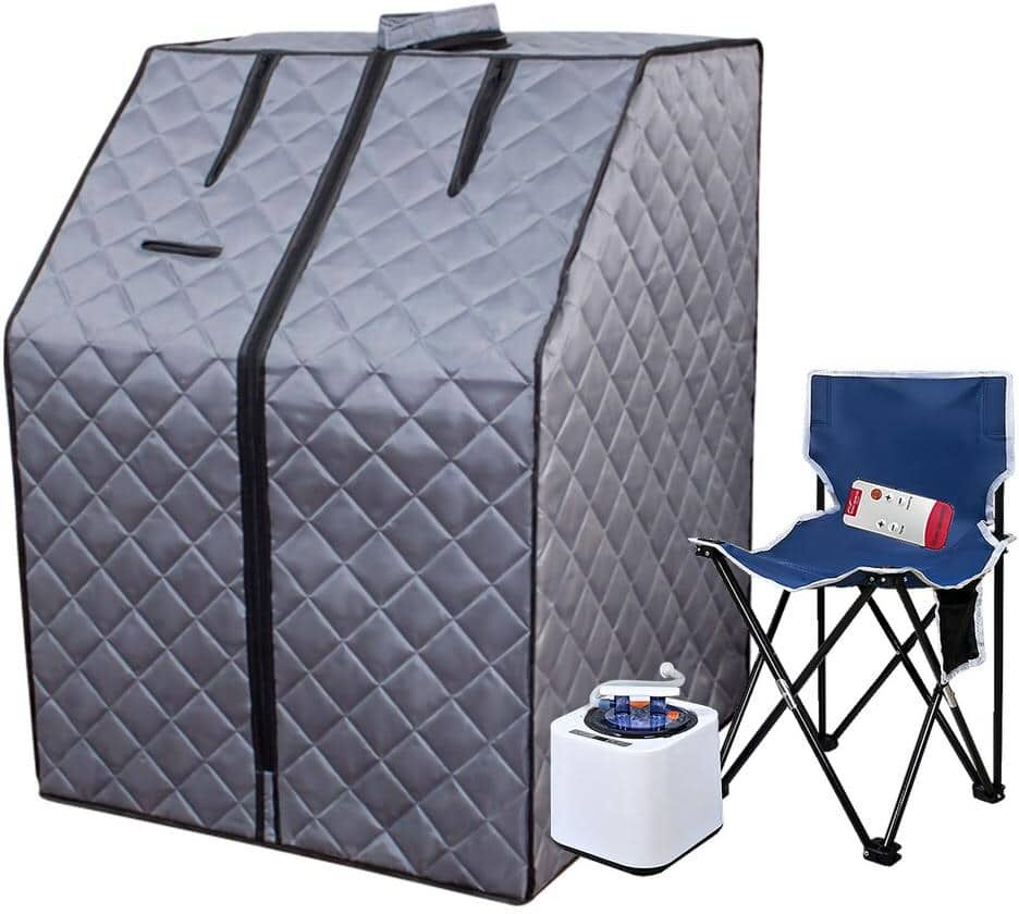 1-Person Portable Sauna for Home - Steam Sauna Tent, Personal Sauna - Sauna Heater, Tent, Chair, Remote Included