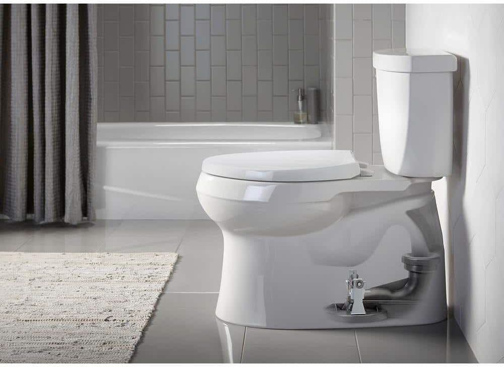 KOHLER Reveal Quiet-Close Elongated Closed Front Toilet Seat with Grip-Tight Bumpers in Ice Grey