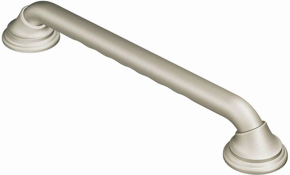 MOEN Home Care 24 in. x 1-1/4 in. Concealed Screw Grab Bar with SecureMount and Curl Grip in Brushed Nickel