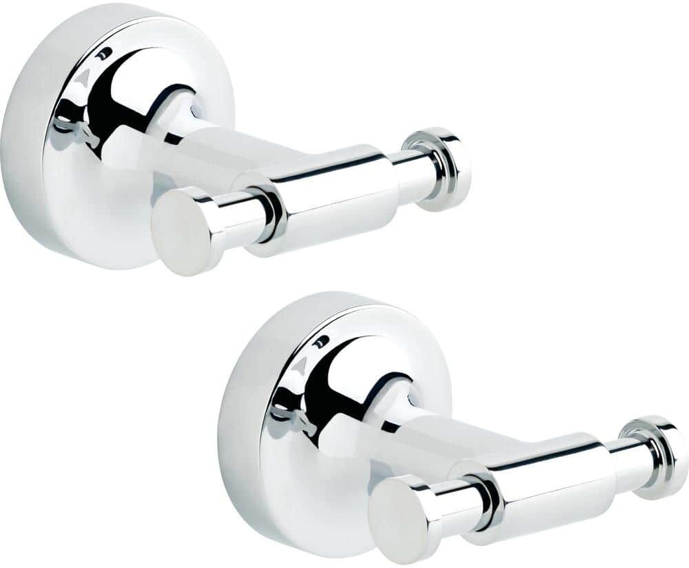 Franklin Brass Voisin Wall Mounted Multi-Purpose Double Towel Hook in Polished Chrome (2-Pack)