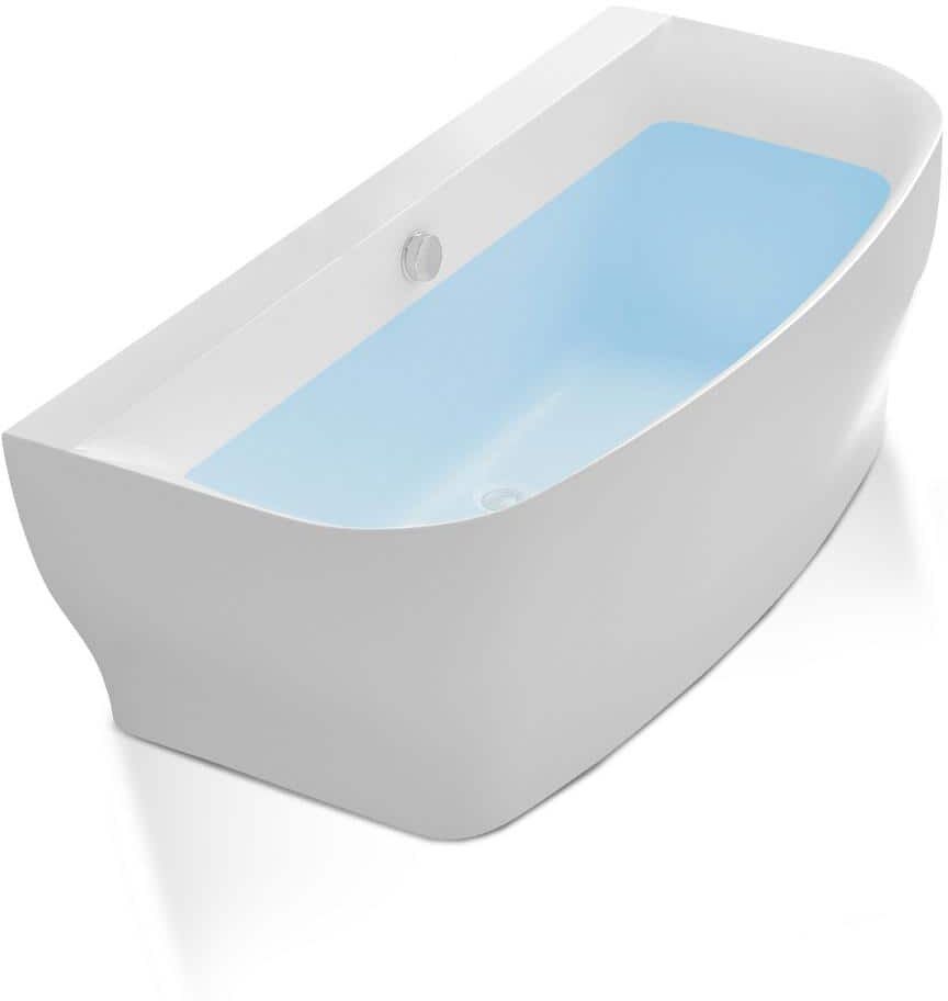 ANZZI Bank 5.41 ft. Acrylic Flatbottom Non-Whirlpool Bathtub in White