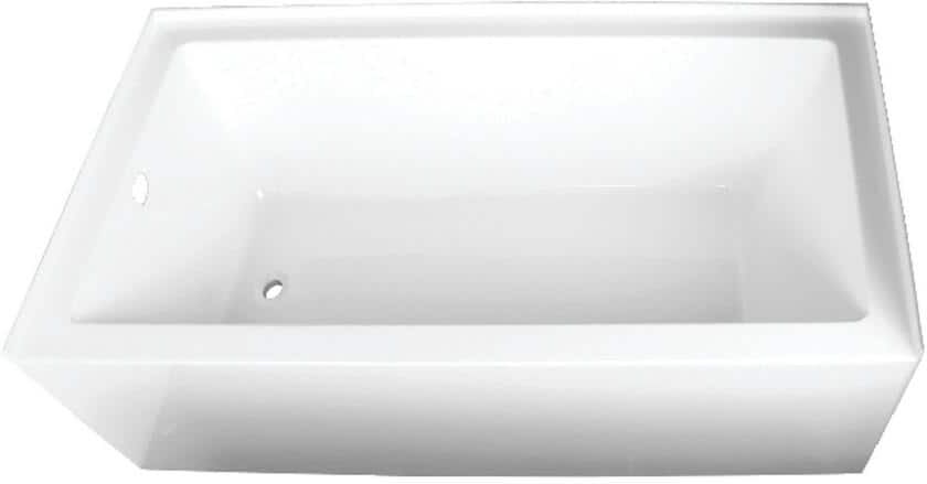 Kingston Aqua Eden Sarah 66 in. Acrylic Left-Hand Drain Rectangular Alcove Bathtub in White