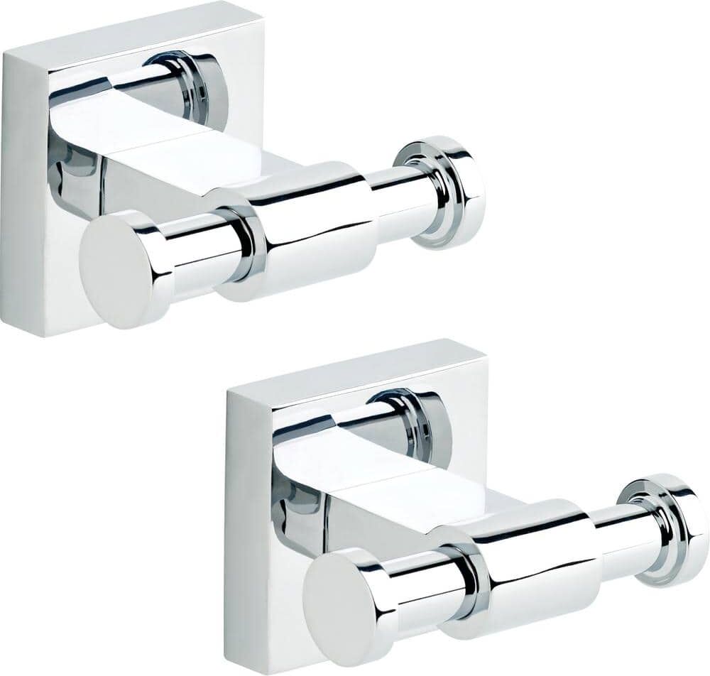 Franklin Brass Maxted Wall Mounted Multi-Purpose Double Towel Hook in Polished Chrome (2-Pack)