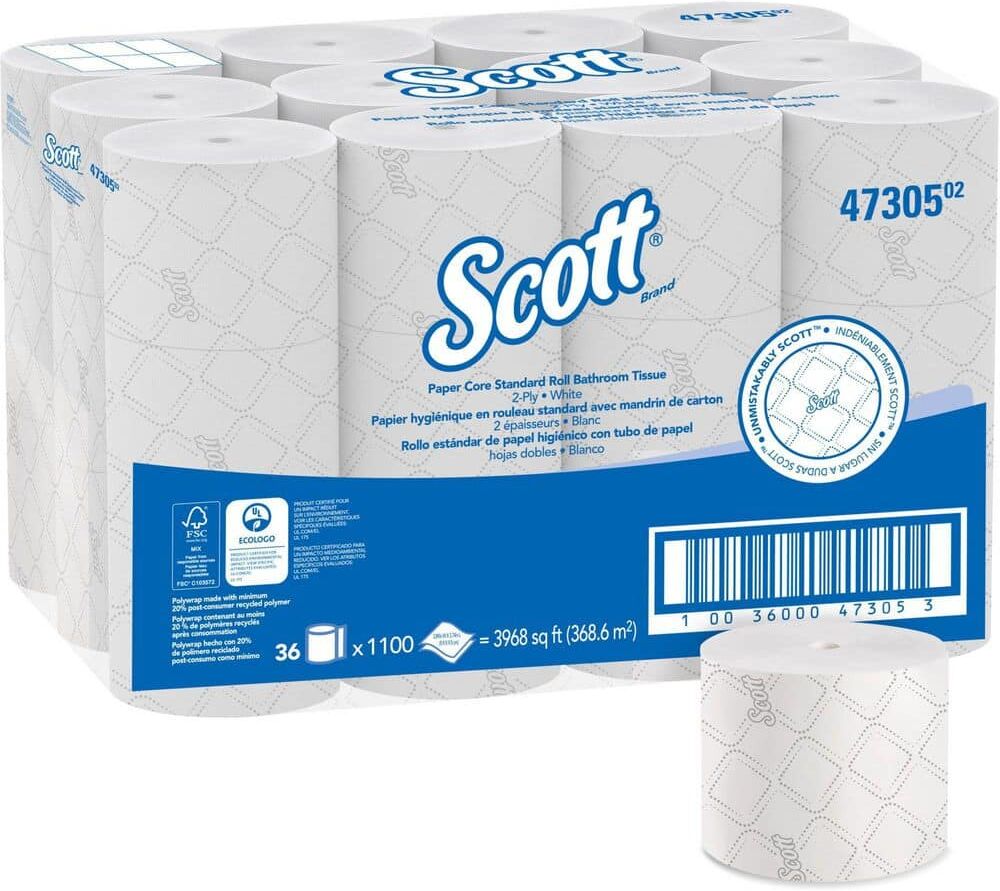 Scott Small Core High Capacity Toilet Tissue (1100-Sheets per Roll, 36-Rolls per Carton)