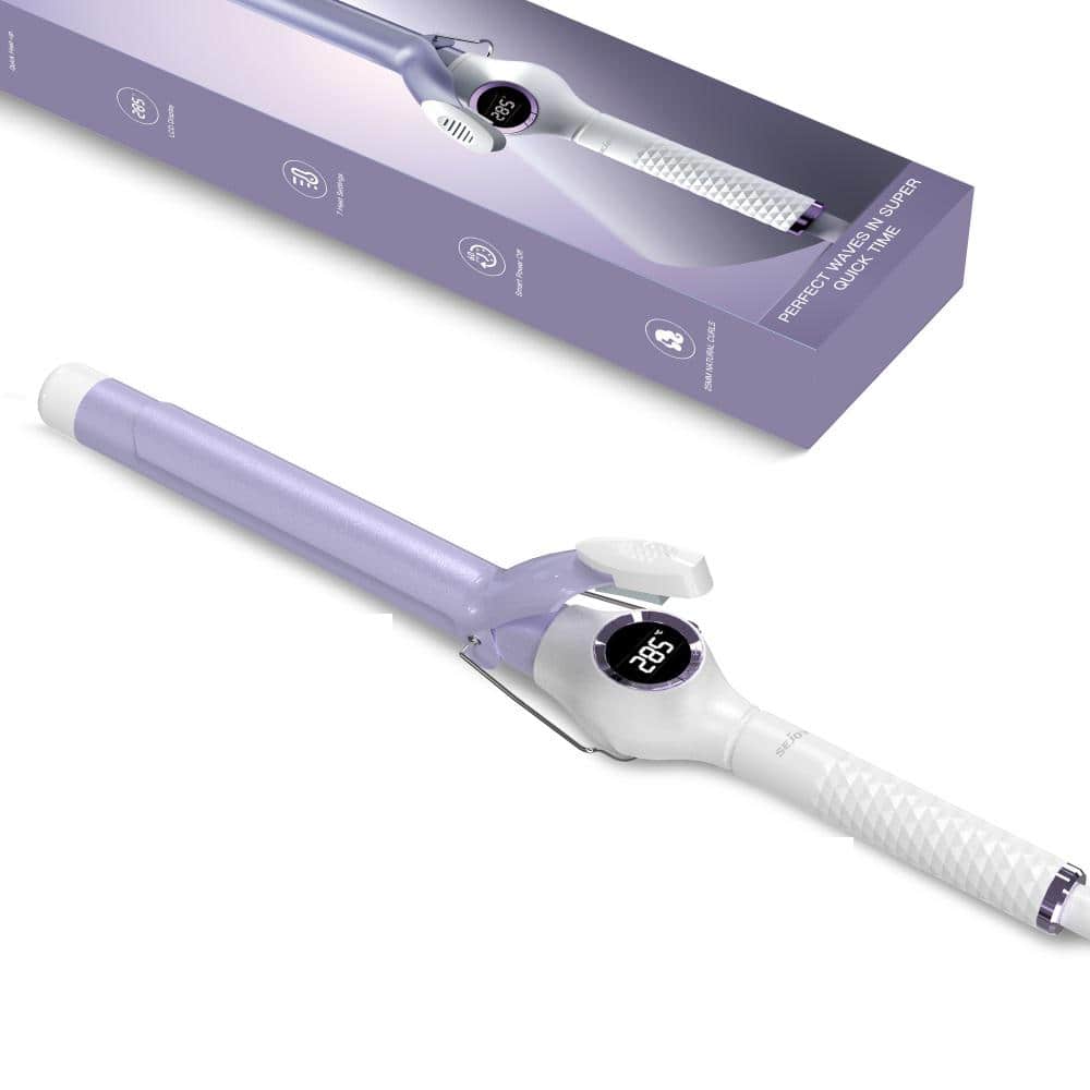 Aoibox Ceramic Hair Curling Iron with Digital Temp Control, Purple