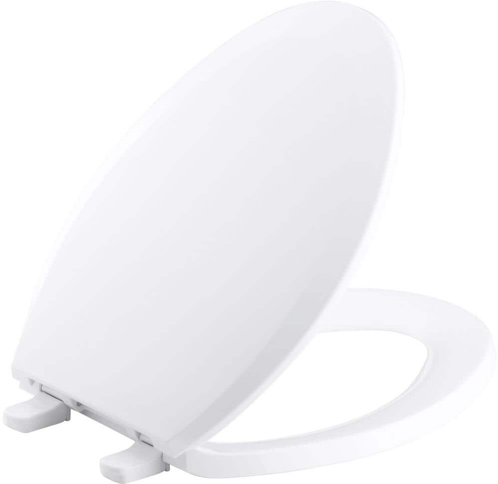 KOHLER Lustra Elongated Closed-Front Toilet Seat with Quick-Release Hinges in White