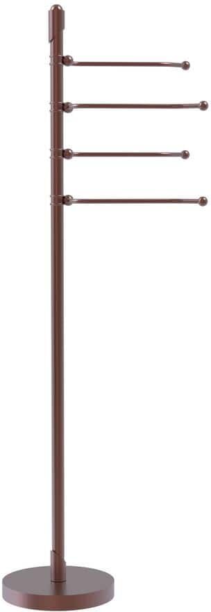 Allied Soho Free Standing Towel Bar 4-Pivoting Swing Arm Towel Stand in Antique Copper