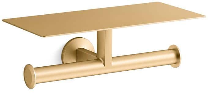 KOHLER Components Wall Mounted Toilet Paper Holder in Vibrant Brushed Moderne Brass