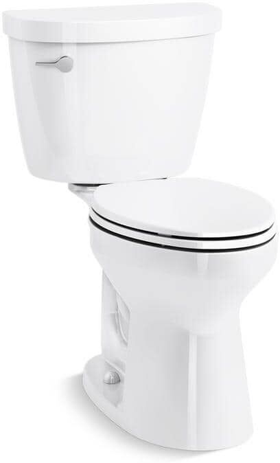 KOHLER Cimarron Revolution 360 2-Piece 1.6 GPF Single Flush Elongated Toilet in White (Seat Not Included)