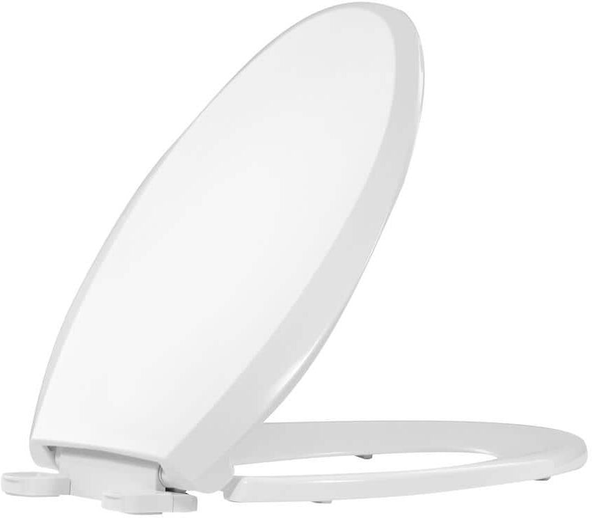 FBJ I1211S Elongated Close Front Toilet Seat Slow Close Tool Free Installation in White