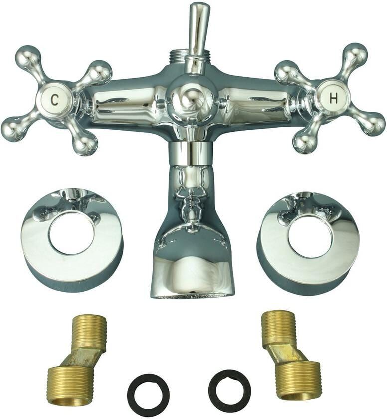 RENOVATORS SUPPLY MANUFACTURING 3-Handles Bathtub Faucets with Chrome Part Only with Fittings