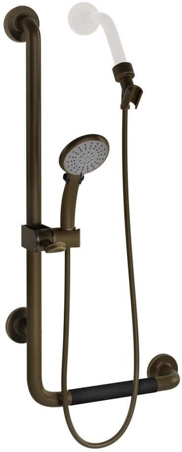 PULSE Showerspas ErgoSlideBar Left 5-Spray Wall Bar Shower Kit In Oil Rubbed Bronze