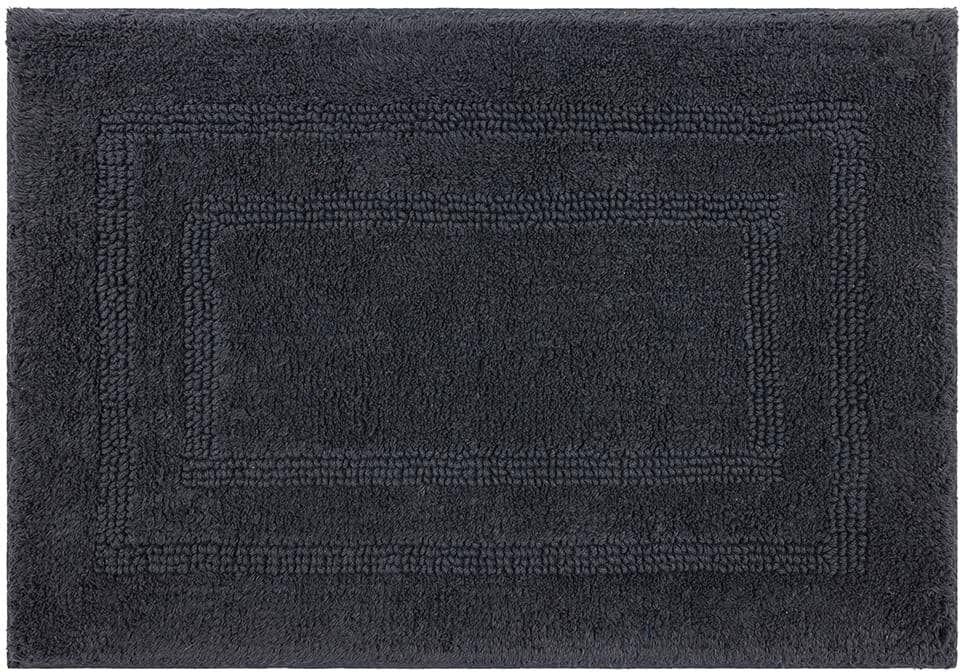 Mohawk Home Cotton Reversible Charcoal 21 in. x 34 in. Gray Cotton Machine Washable Bath Mat