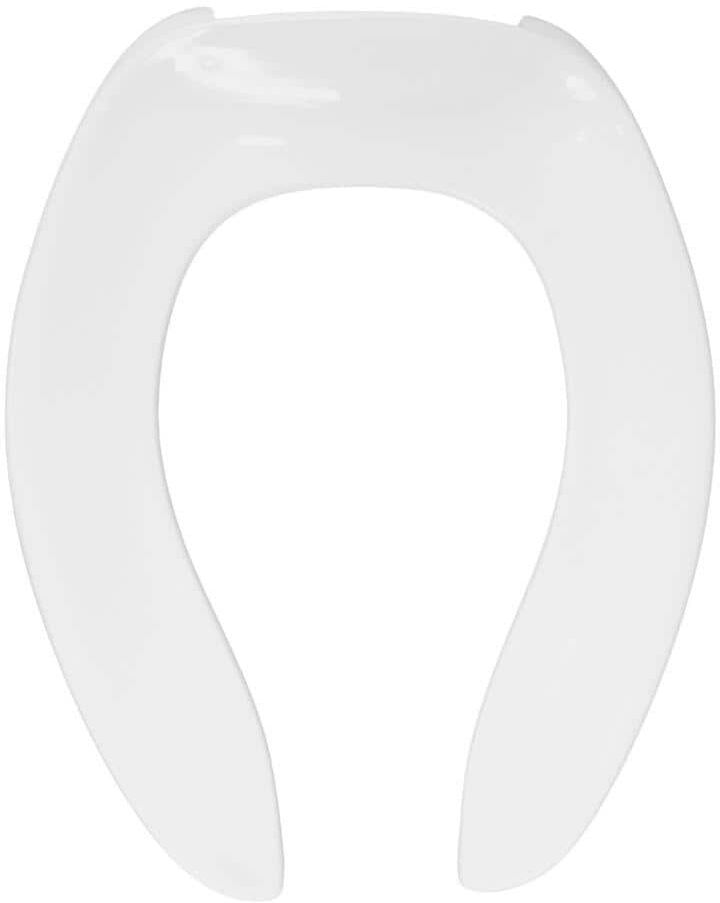 CENTOCO Elongated Open Front No Cover Commercial Toilet Seat in White