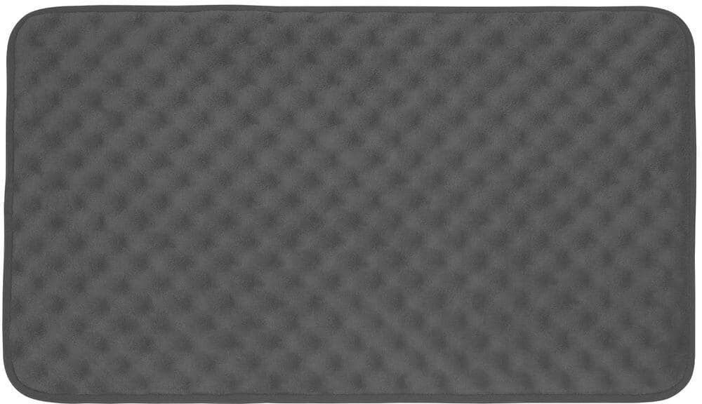 BounceComfort Massage Dark Gray 20 in. x 32 in. Memory Foam Bath Mat