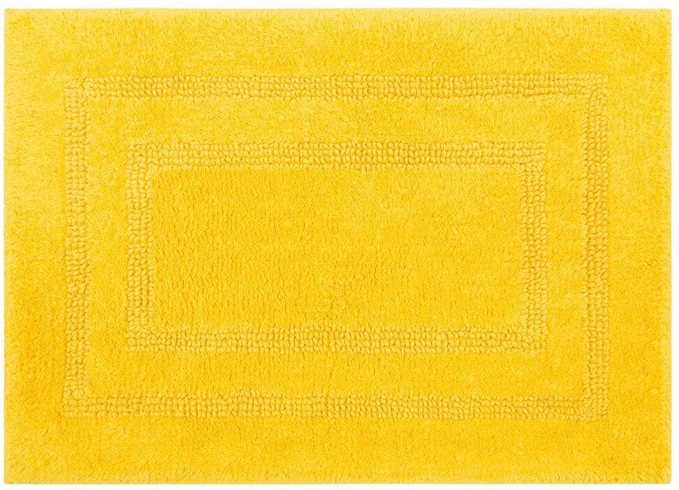 Mohawk Home Cotton Reversible Fiesta Yellow 21 in. x 34 in. Yellow Cotton Machine Washable Bath Mat