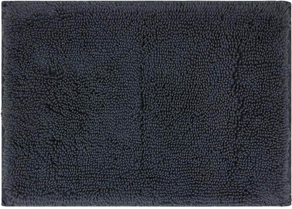 Mohawk Home Classic Cotton ll Charcoal 17 in. x 24 in. Gray Cotton Machine Washable Bath Mat