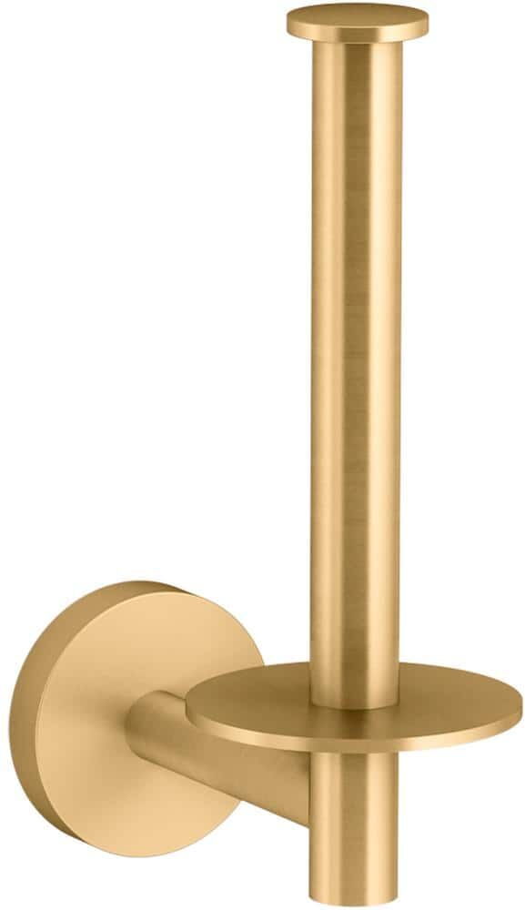 KOHLER Elate VerticalToilet Paper Holder in Vibrant Brushed Moderne Brass