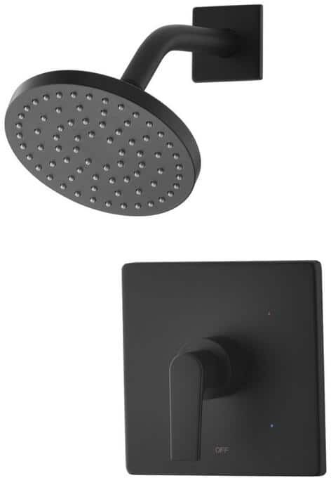 Ultra Faucets Dean Single Handle 1-Spray Shower Faucet 1.8 GPM with Pressure Balance, Anti Scald in Matte Black (Valve Included)