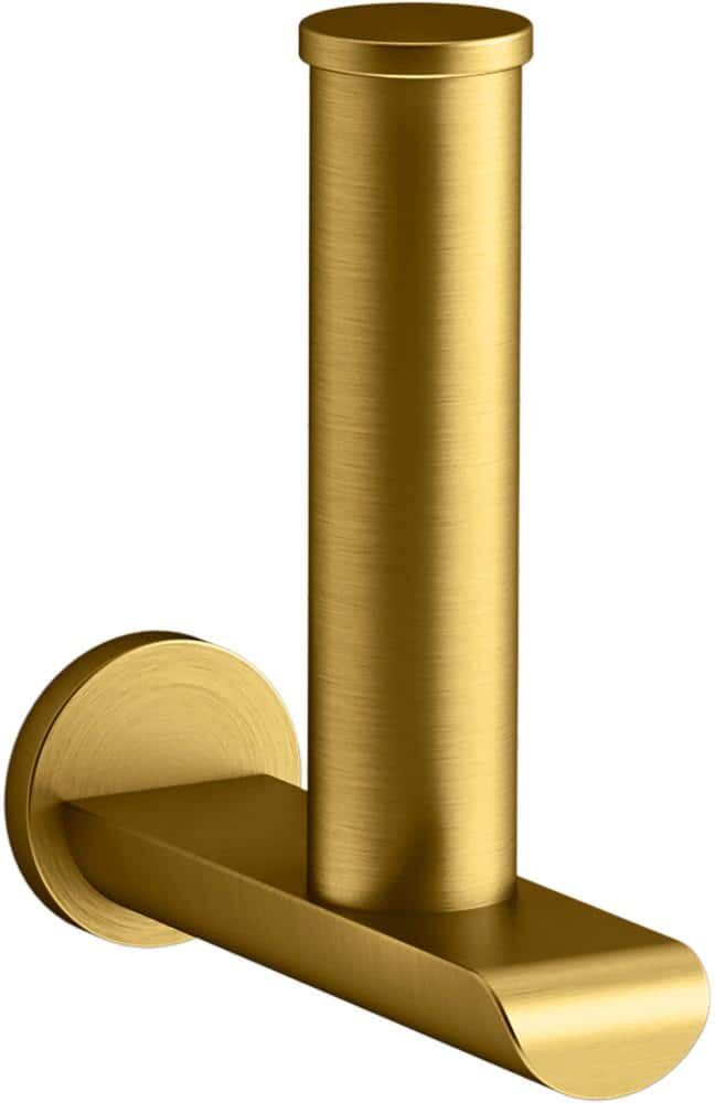 KOHLER Avid Verticle Wall Mounted Toilet Paper Holder in Vibrant Brushed Moderne Brass