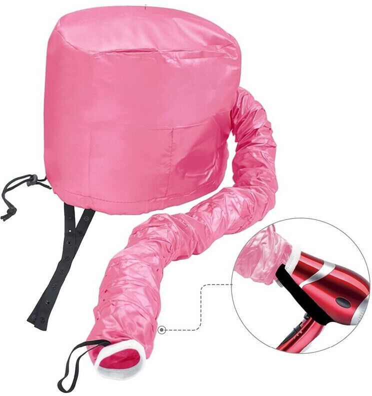 Aoibox 1pc Pink Soft Adjustable Large Hooded Bonnet Hair Dryer Attachment for Natural Curly Textured Hair Care, Styling