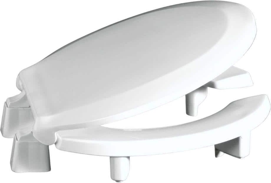 CENTOCO ADA Compliant 3 in. Raised Round Open Front with Cover Toilet Seat in White