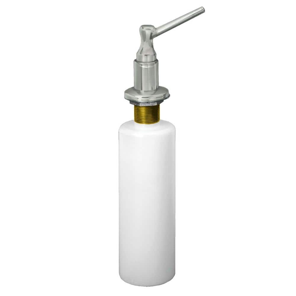 Westbrass Kitchen Sink Deck Mount Liquid Soap/Hand Sanitizer Dispenser with Refillable 12 oz Bottle in Satin Nickel