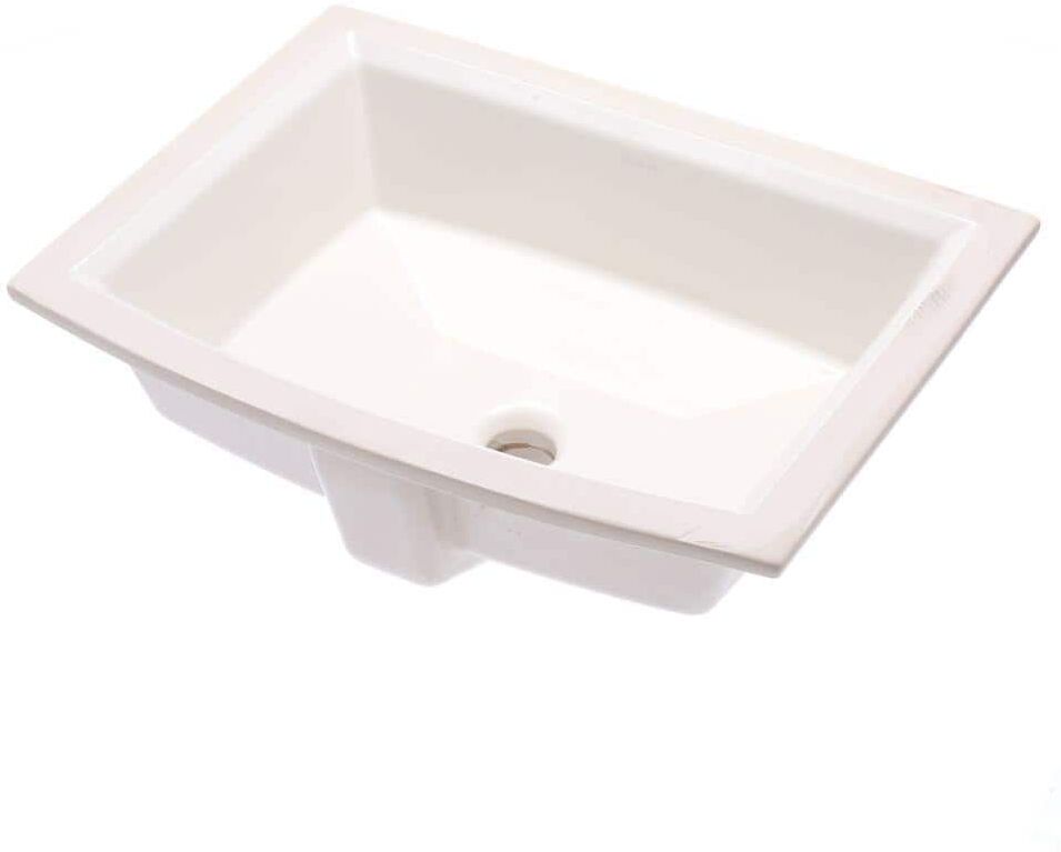 KOHLER Archer 20 in. Vitreous China Undermount Bathroom Sink in Biscuit with Overflow Drain