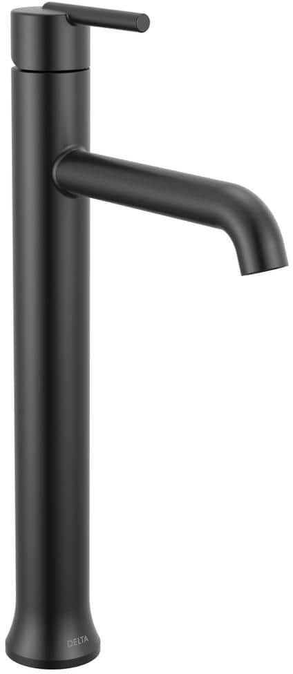 Delta Trinsic Single Hole Single-Handle Vessel Bathroom Faucet in Matte Black