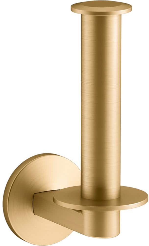 KOHLER Components Vertical Toilet Paper Holder in Vibrant Brushed Moderne Brass