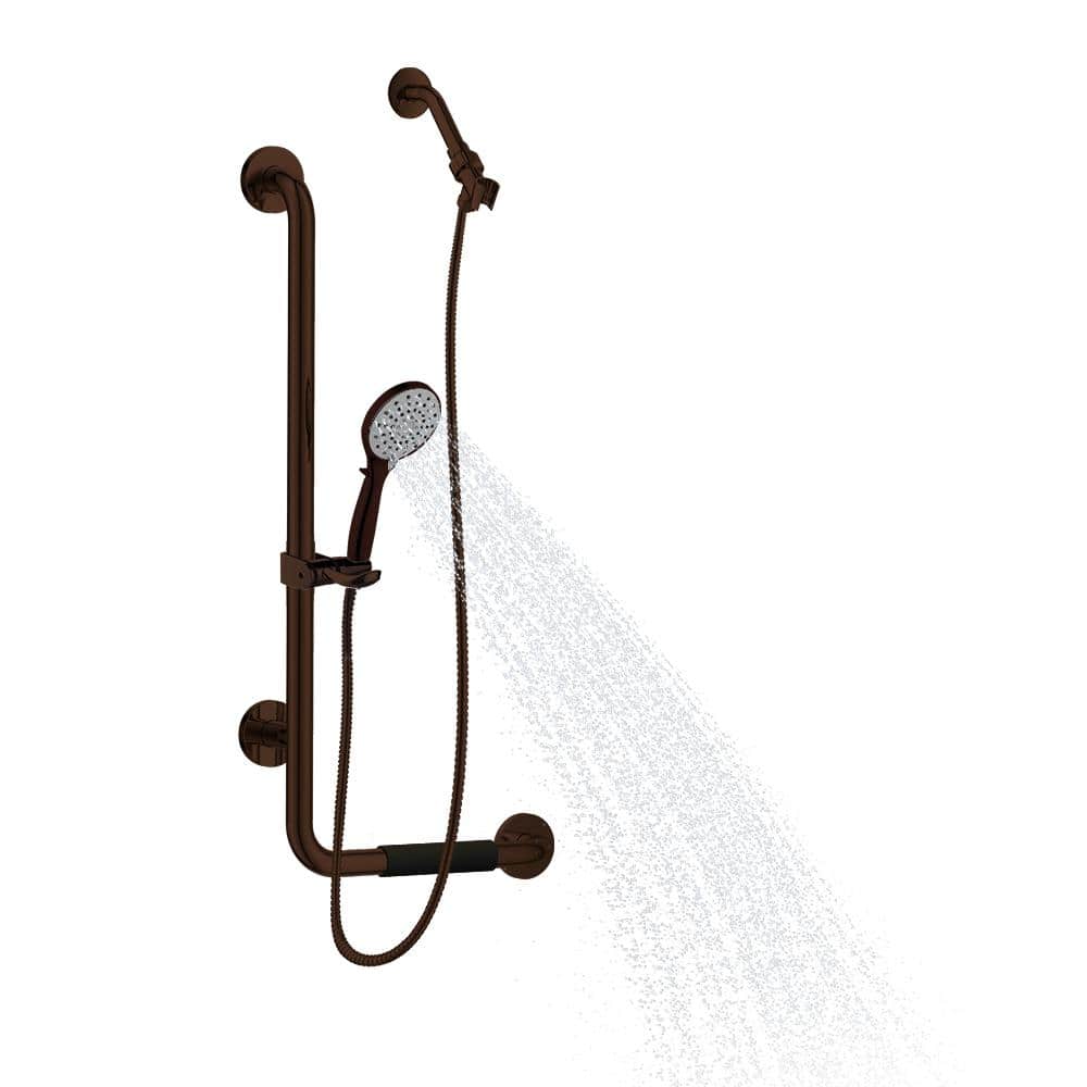 PULSE Showerspas ErgoSlideBar Left 5-Spray Wall Bar Shower Kit In Oil Rubbed Bronze