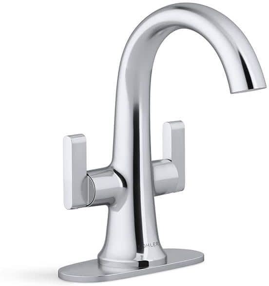 KOHLER Setra 2-Handle Single Hole Monoblock Bathroom Faucet in Polished Chrome