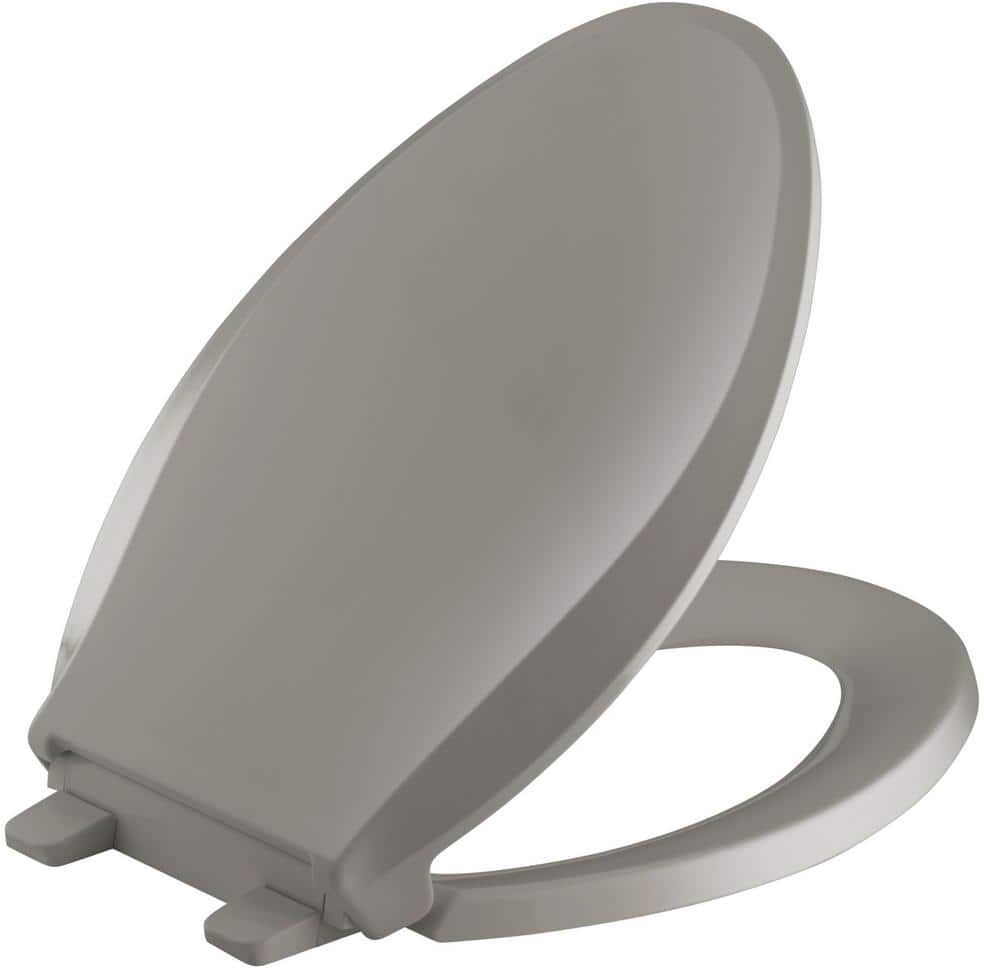 KOHLER Cachet Quiet-Close Elongated Closed-Front Toilet Seat with Grip-Tight Bumpers in Cashmere