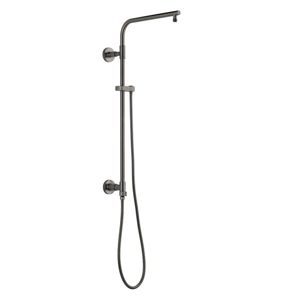 Delta Emerge Round Contemporary 26 in. Column Shower Bar in Lumicoat Black Stainless