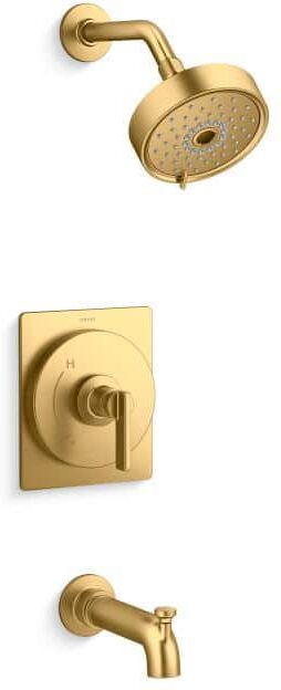 KOHLER Castia By Studio McGee Rite-Temp Bath And Shower Trim Kit 1.75 GPM in Vibrant Brushed Moderne Brass