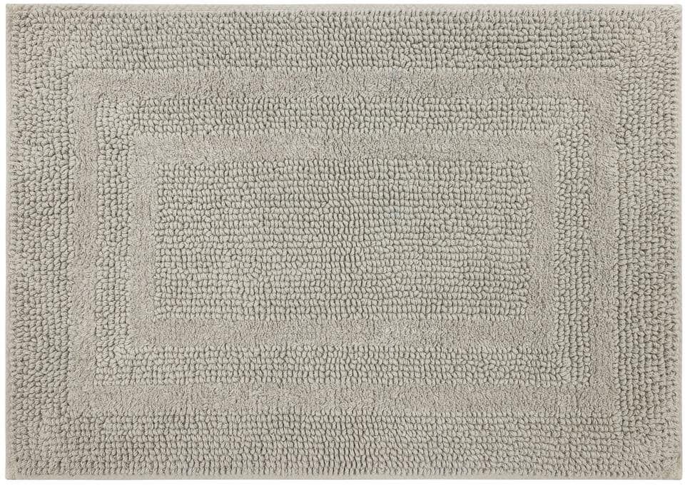 Mohawk Home Cotton Reversible Silver 27 in. x 45 in. Gray Cotton Machine Washable Bath Mat