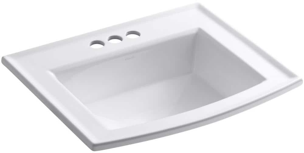 KOHLER Archer 22-5/8 in. Drop-In Vitreous China Bathroom Sink with Overflow Drain in White