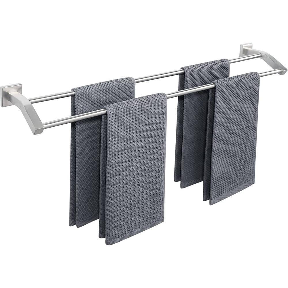 Dyiom 33 in. Double Bath Towel Bar/Rail Towel Rack for Bathroom Wall Mount Towel Holder Heavy Duty Towel Hanging Rod