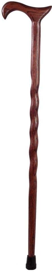 Brazos Walking Sticks 34 in. Twisted Oak or Ash Derby Walking Cane in Red