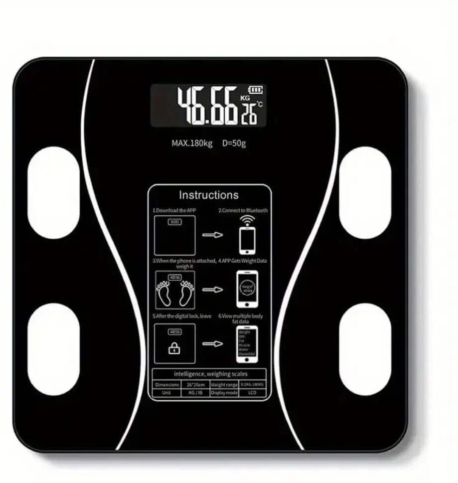 Aoibox Smart Digital LED Weighing Scale with Accurately Track Weight and Body Fat Battery Not Included