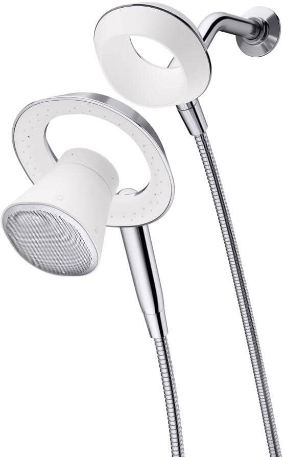 KOHLER Moxie 1-Spray Pattern with 1.75 Gpm 6.5 in. Wall Mount Handheld Shower Head with Wireless Speaker in Polished Chrome