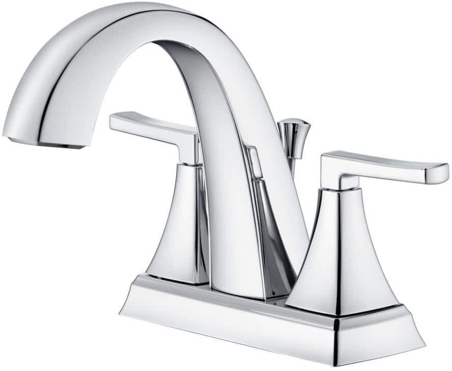 Ultra Faucets Lotto 4 in. Centerset 2-Handle Bathroom Faucet with Drain Assembly, Rust Resist in Polished Chrome