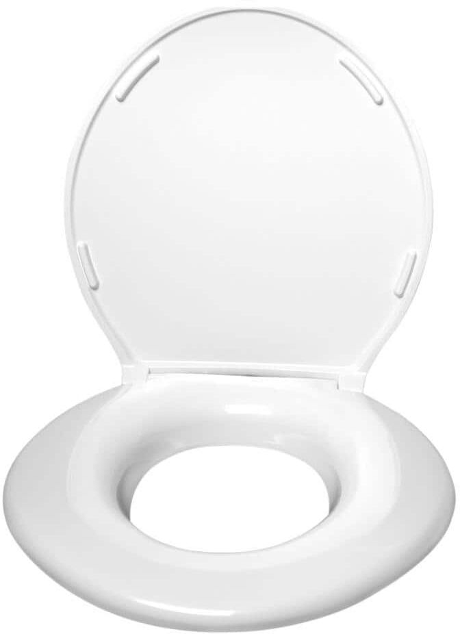 Big John Elongated Closed Front Toilet Seat with Cover in White