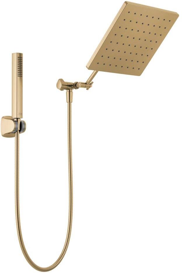 Delta Raincan 1-Spray Dual Wall Mount Fixed and Handheld Shower Head 1.75 GPM in Champagne Bronze