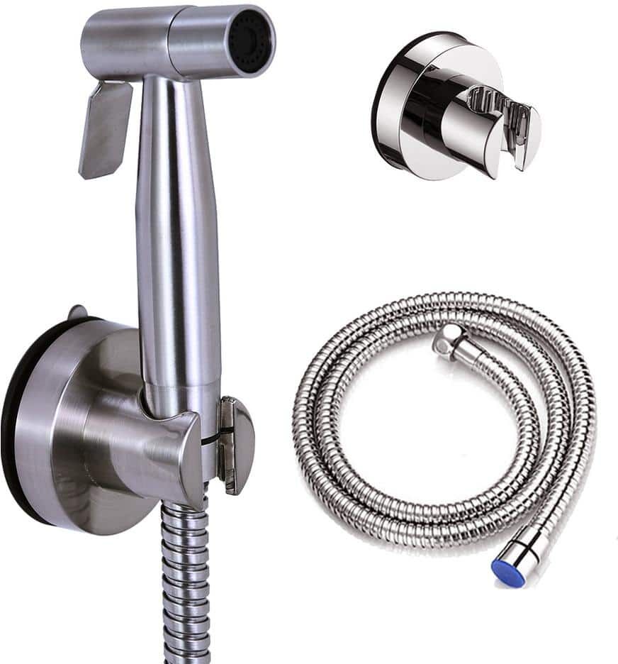 Tidoin Non- Electric Bidet Sprayer Bathroom Accessory Bidet Attachment with Hose in. Silver